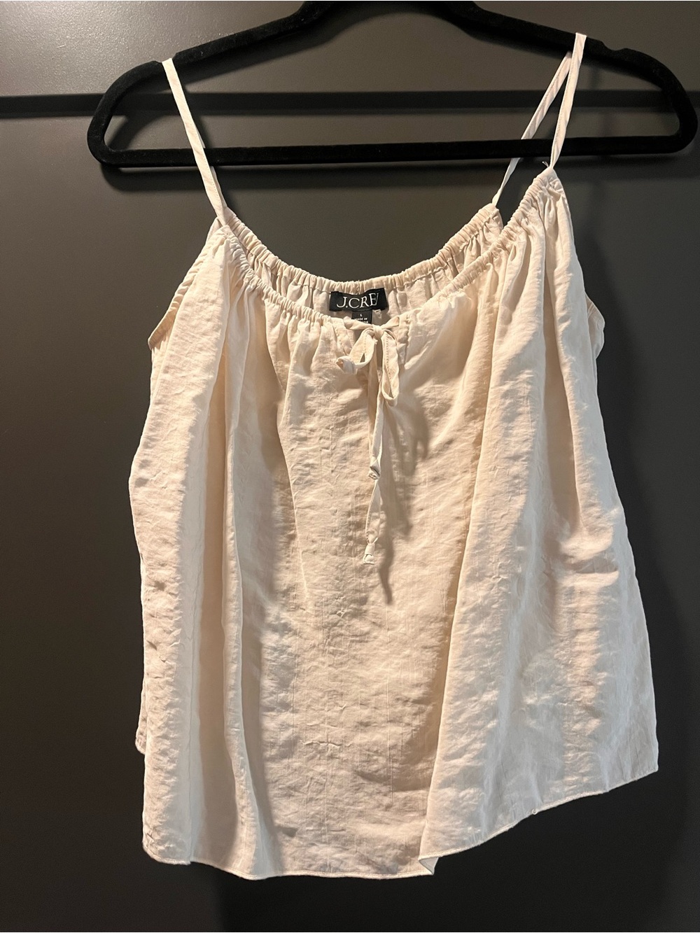 J. Crew Cream Drawstring Tank